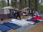 Campers outside with tents
